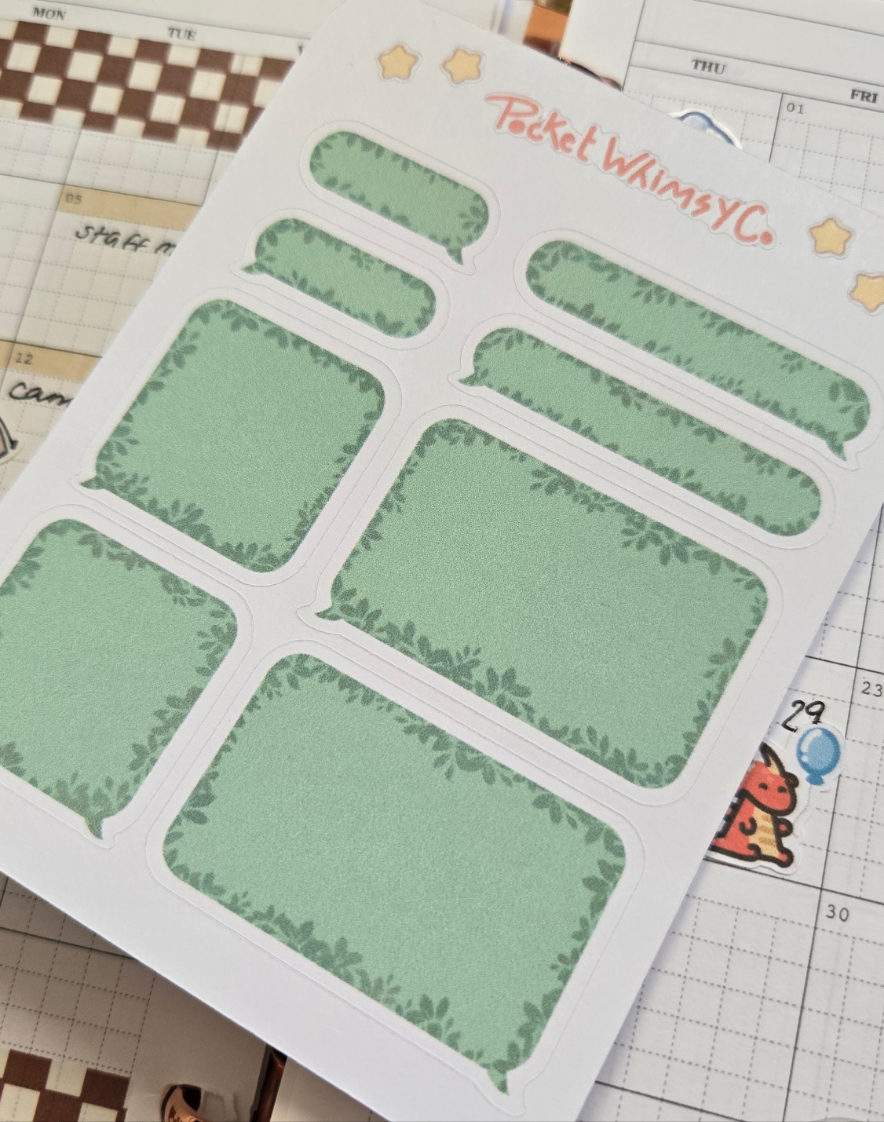 Leafy Chat Bubble Sticker Sheet