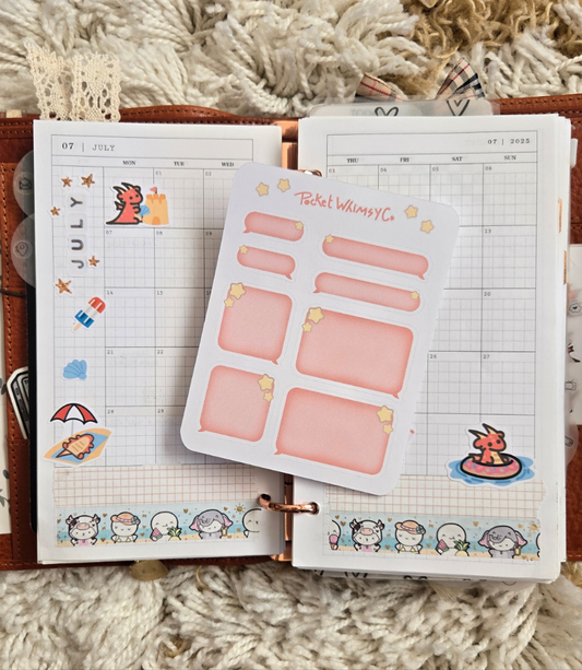 Pink Starry Chat Bubble Sticker Sheet