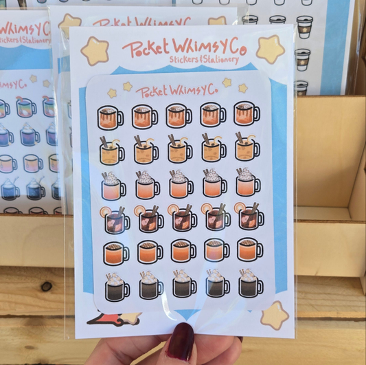 Autumn Drinks Sticker Sheet