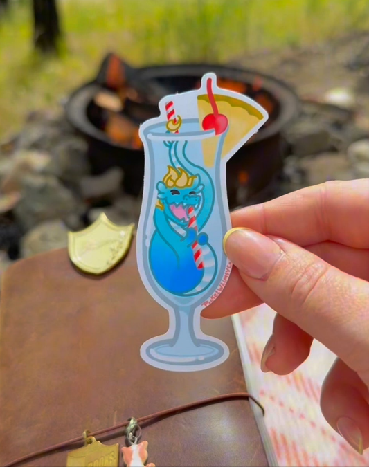 Blue Hawaiian Dragon Sticker