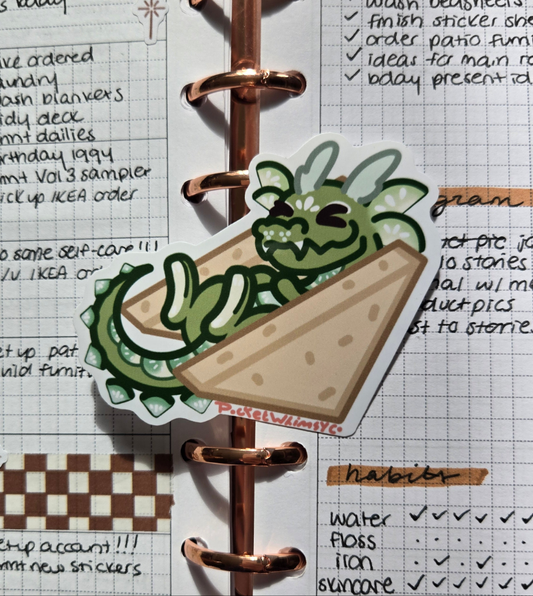 Cucumber Sandwich Dragon Sticker
