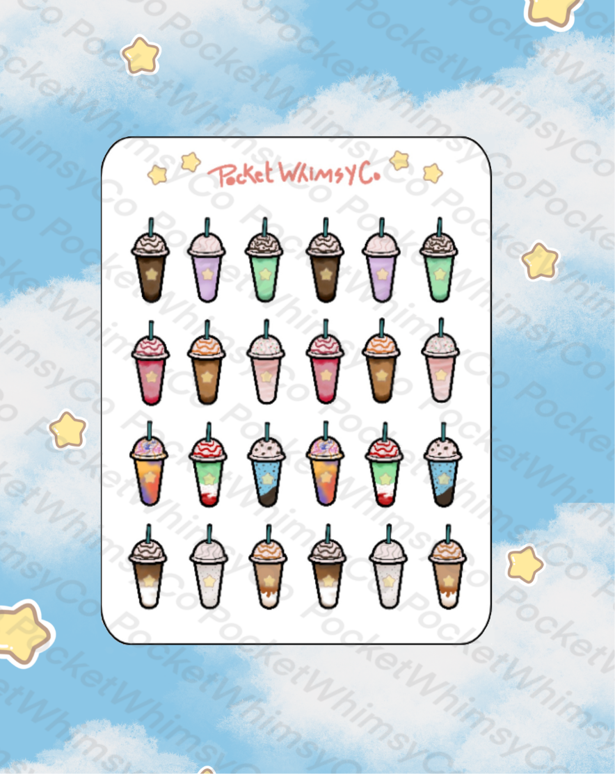 Star Frappe Sticker Sheet