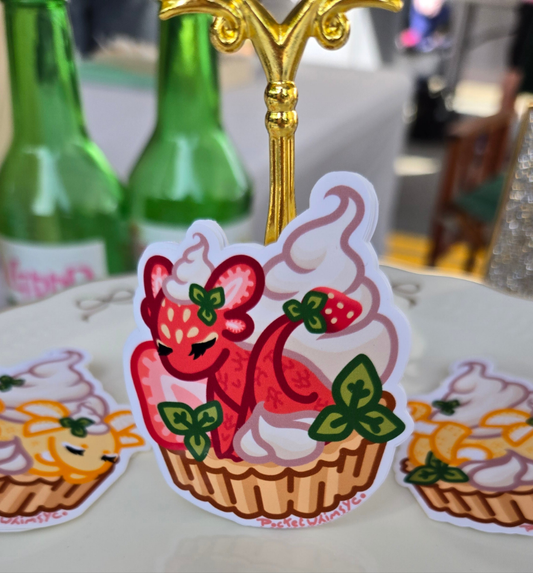 Strawberry Tart Dragon Sticker
