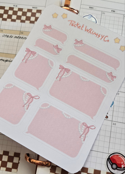 Coquette Chat Bubble Sticker Sheet