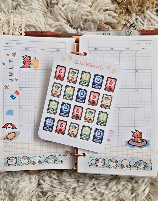 Cycle Tracking Tarot Card Sticker Sheet