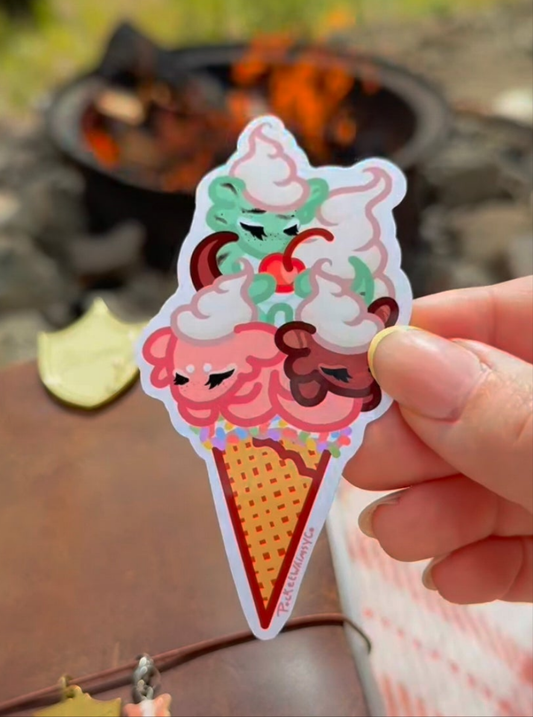 Ice Cream Cone Dragon Sticker