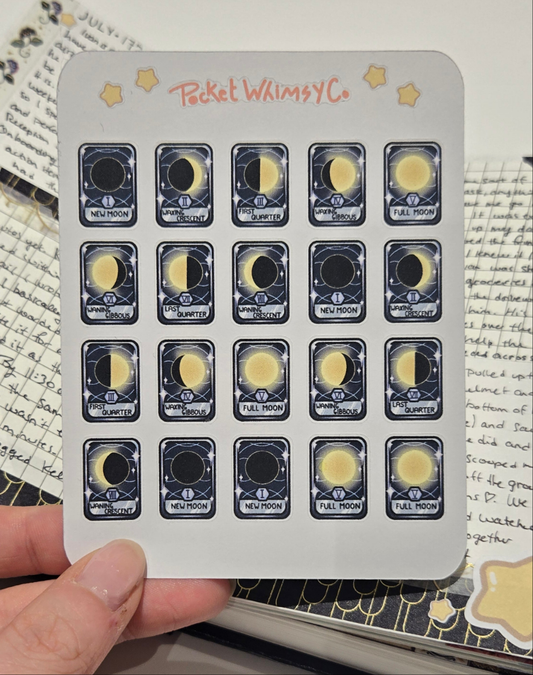 Moon Phase Tarot Card Sticker Sheet