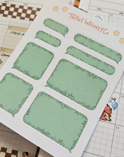 Leafy Chat Bubble Sticker Sheet