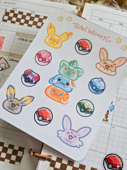 Jelly Pokéfriends Sticker Sheet
