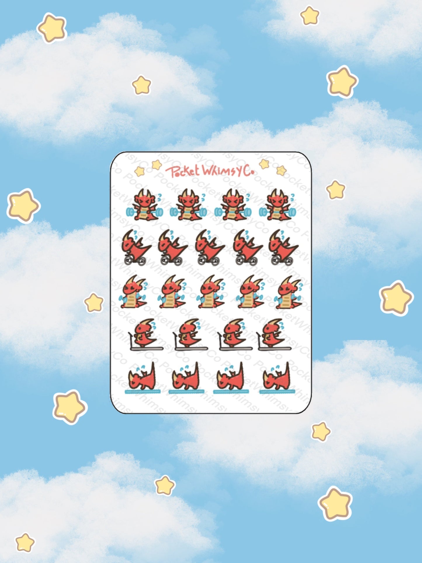 Iggy in the Gym Sticker Sheet