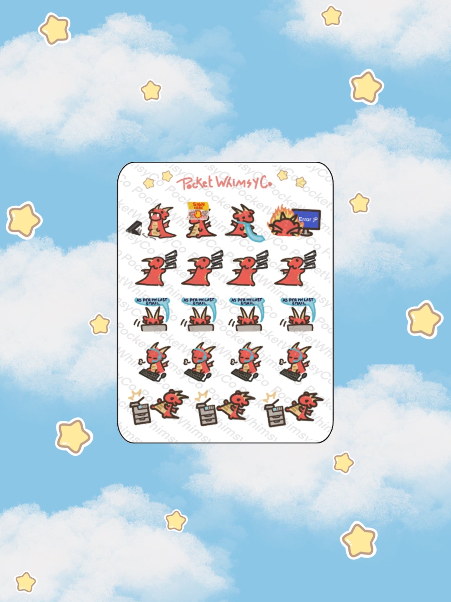 Iggy in the Office Sticker Sheet