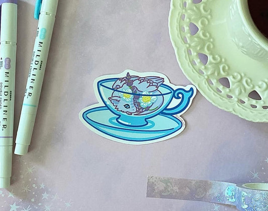 Lavender London Fog Tea Dragon Sticker