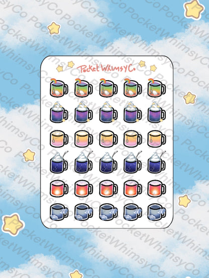 Celestial Drinks Sticker Sheet