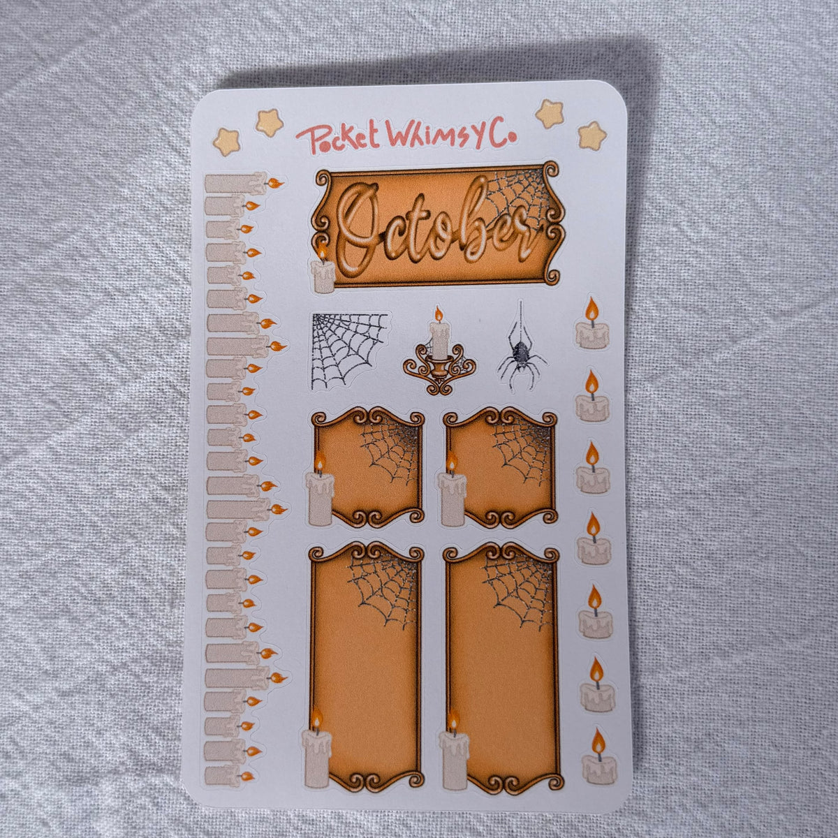 October Monthly Sticker Kit (Cobwebs & Candlesticks Kit theme)