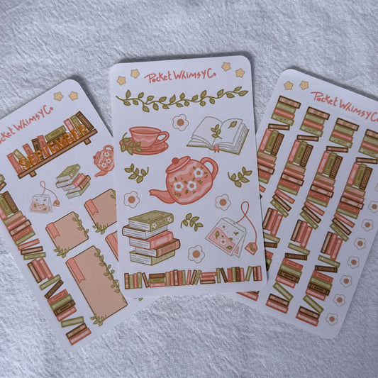 September Monthly Sticker Kit (Library Tea Time Kit theme)