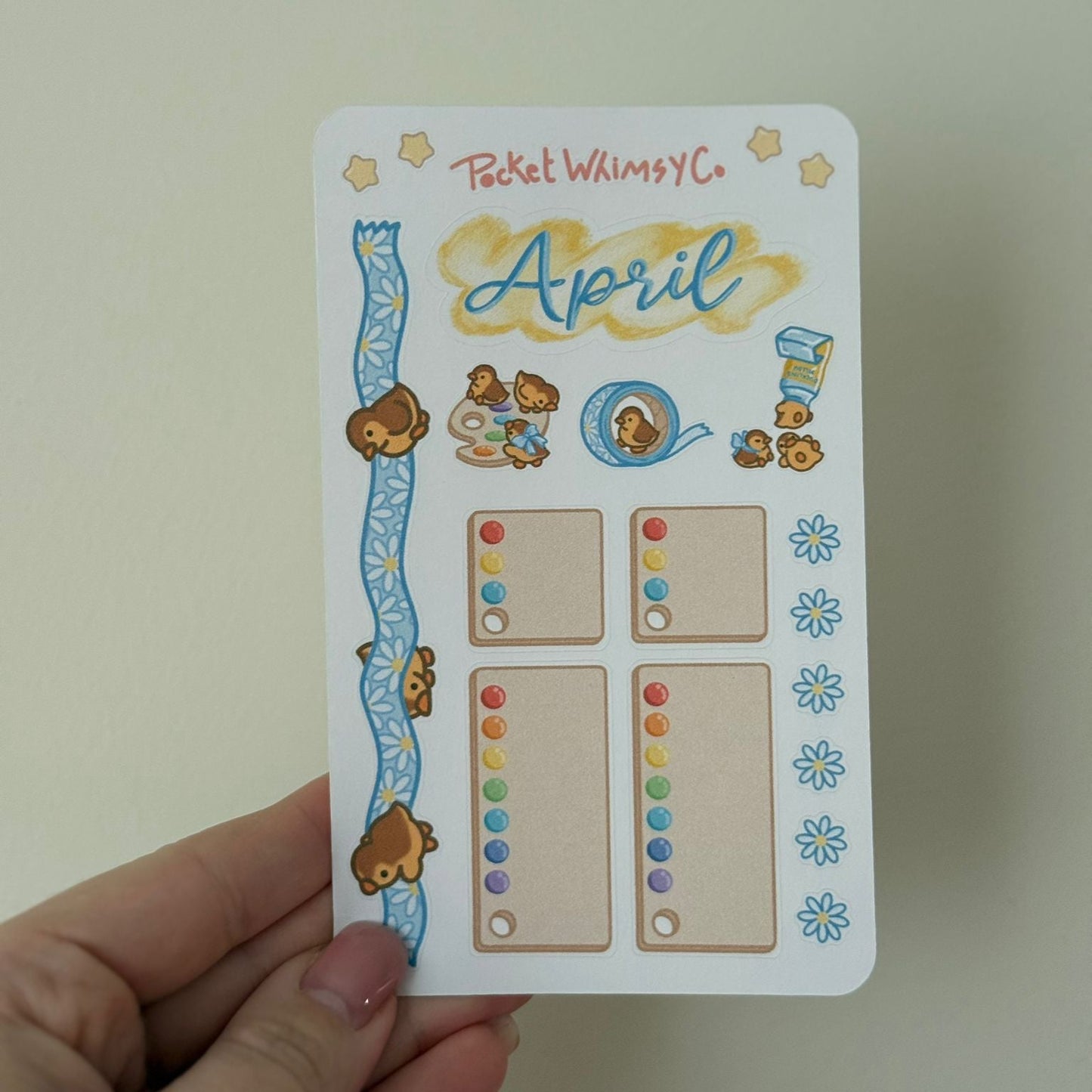 April Monthly Sticker Kit (Just Ducking Around theme)