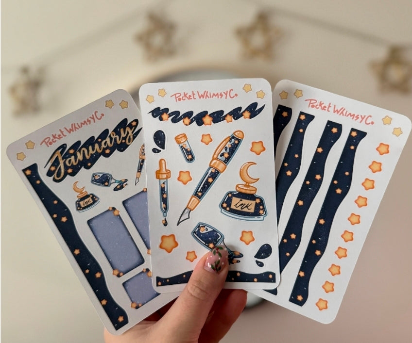 January Monthly Sticker Kit (Written in the Stars theme)