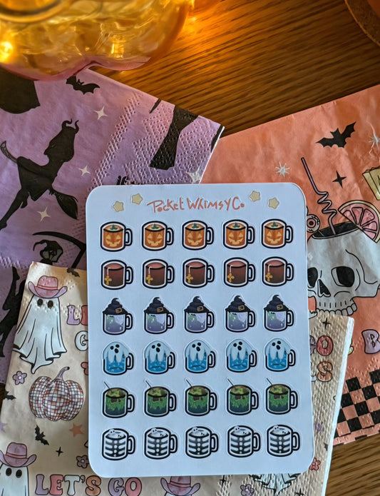 Halloween Trick Drinks Sticker Sheet
