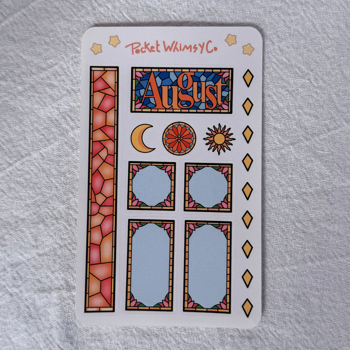 August Monthly Sticker Kit (Summer Stained Glass Kit theme)