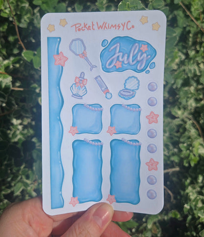 July Monthly Sticker Kit (Mermaid Makeup Kit theme)