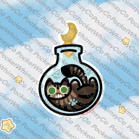 Bottled Tabby Cat Sticker